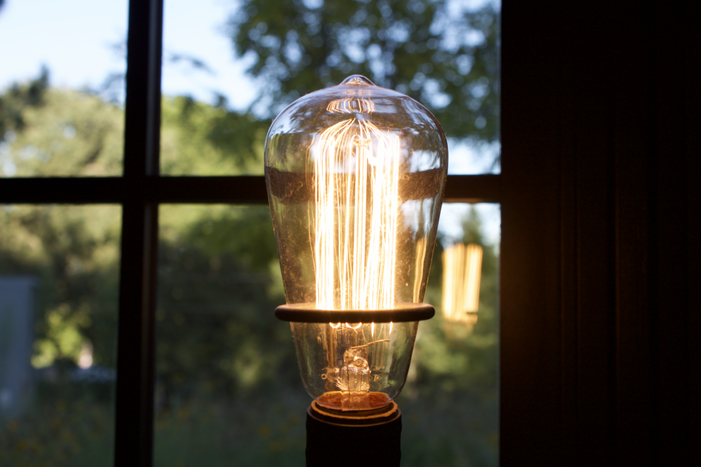 Self-portrait that shows who you are without showing your face. This photo depicts an illuminated lightbulb.