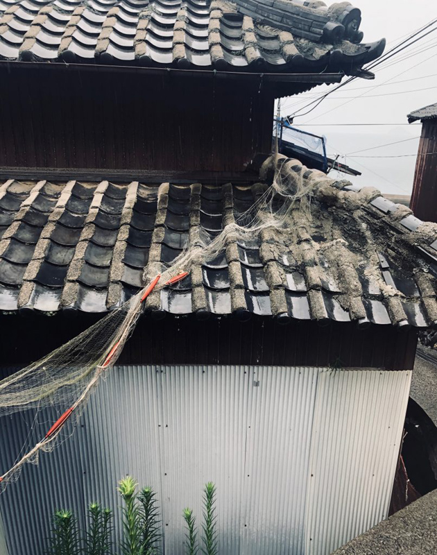 This picture is taken in an island called Mejima, Japan, and I took this picture of an unused fish net stuck to the rooftops of the citizen's houses, because I was influenced of how these fish nets represent their livings and cultures. 