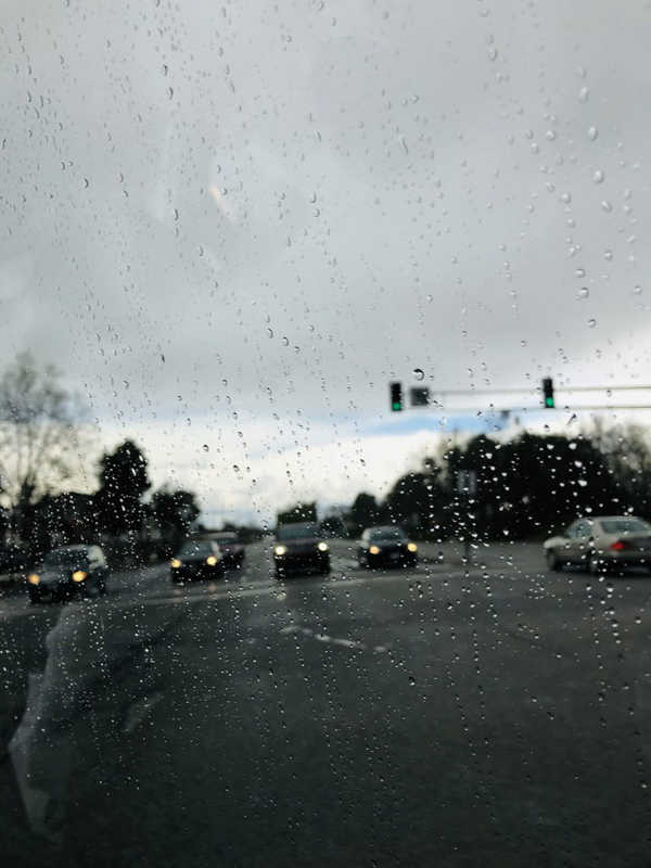 This week's assignment was to show a change in the seasons through a picture, and I chose to take a picture of rain hitting against the car window, because rain symbolizes the seasonal change for me when entering winter. 