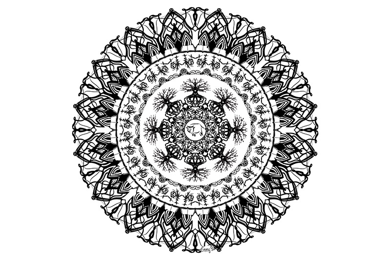 Black white mandala
