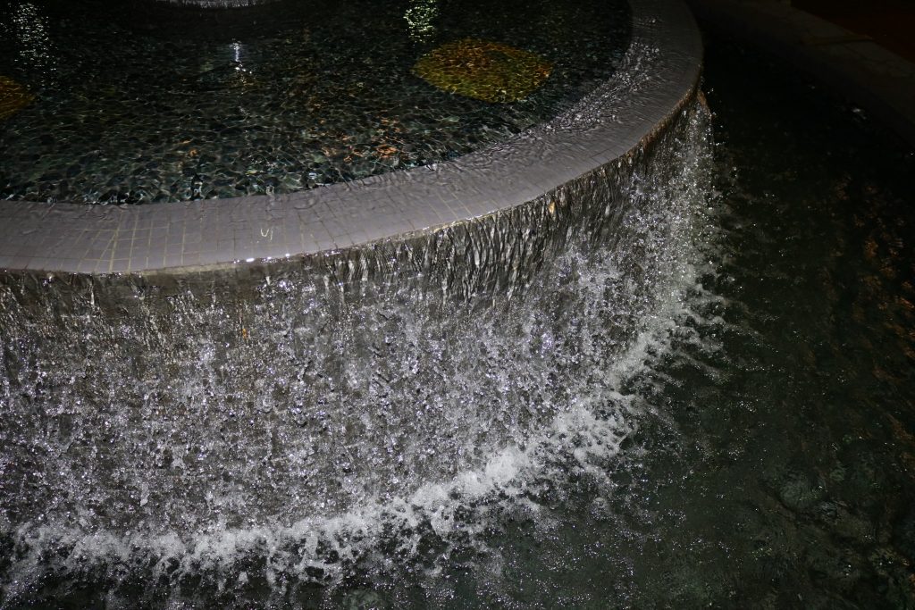 A picture of a fountain representing the serenity of running water.