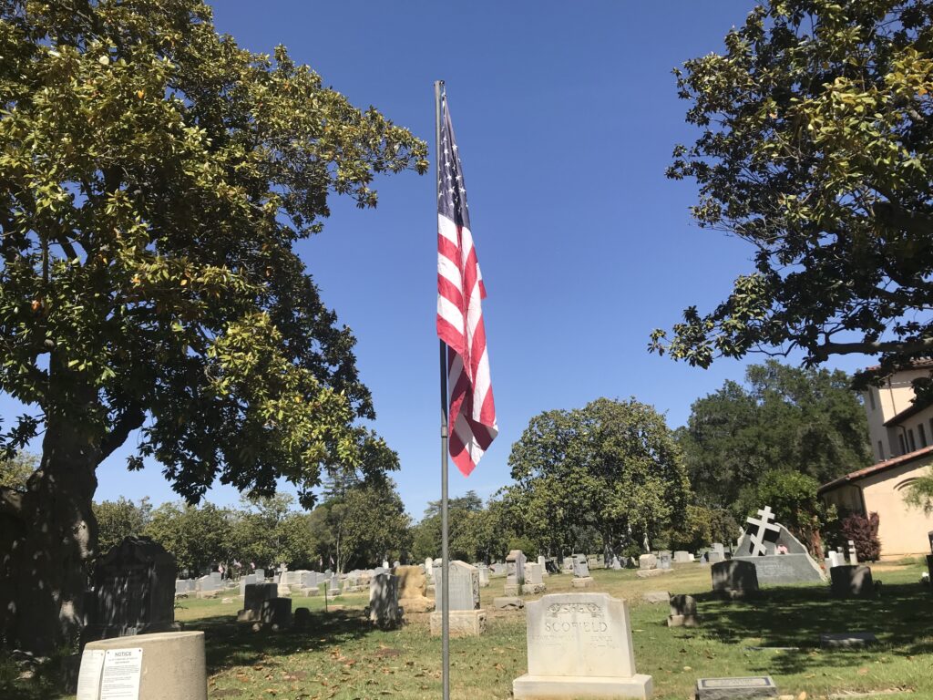 A picture of the American flag for memorial day.