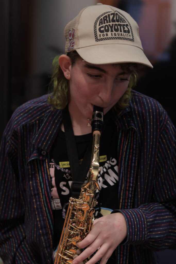 My friend ALex playing the saxophone.