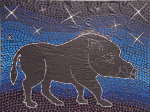 Aboriginal Line Art of a wild boar