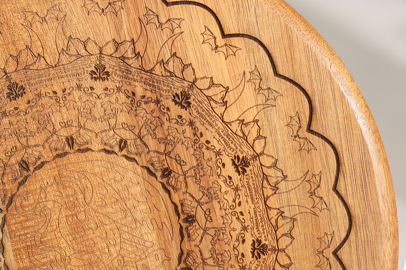 Engraved Mandala on Pizza Board