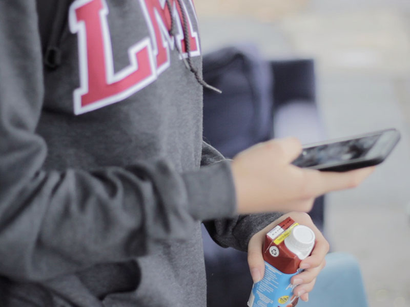 girl going on her phone