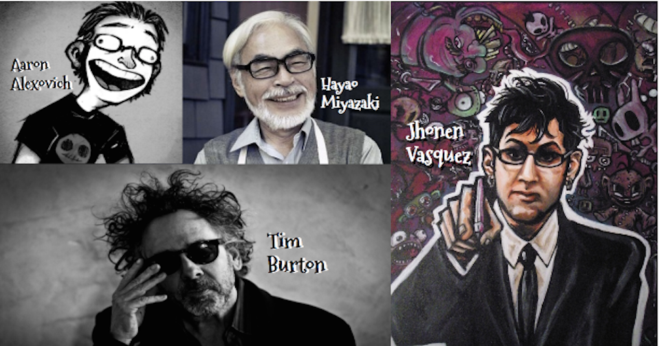 My artist inspirations: Aaron Alexovich, Hayao Miyazaki, Tim Burton, and Jhonen Vasquez.
