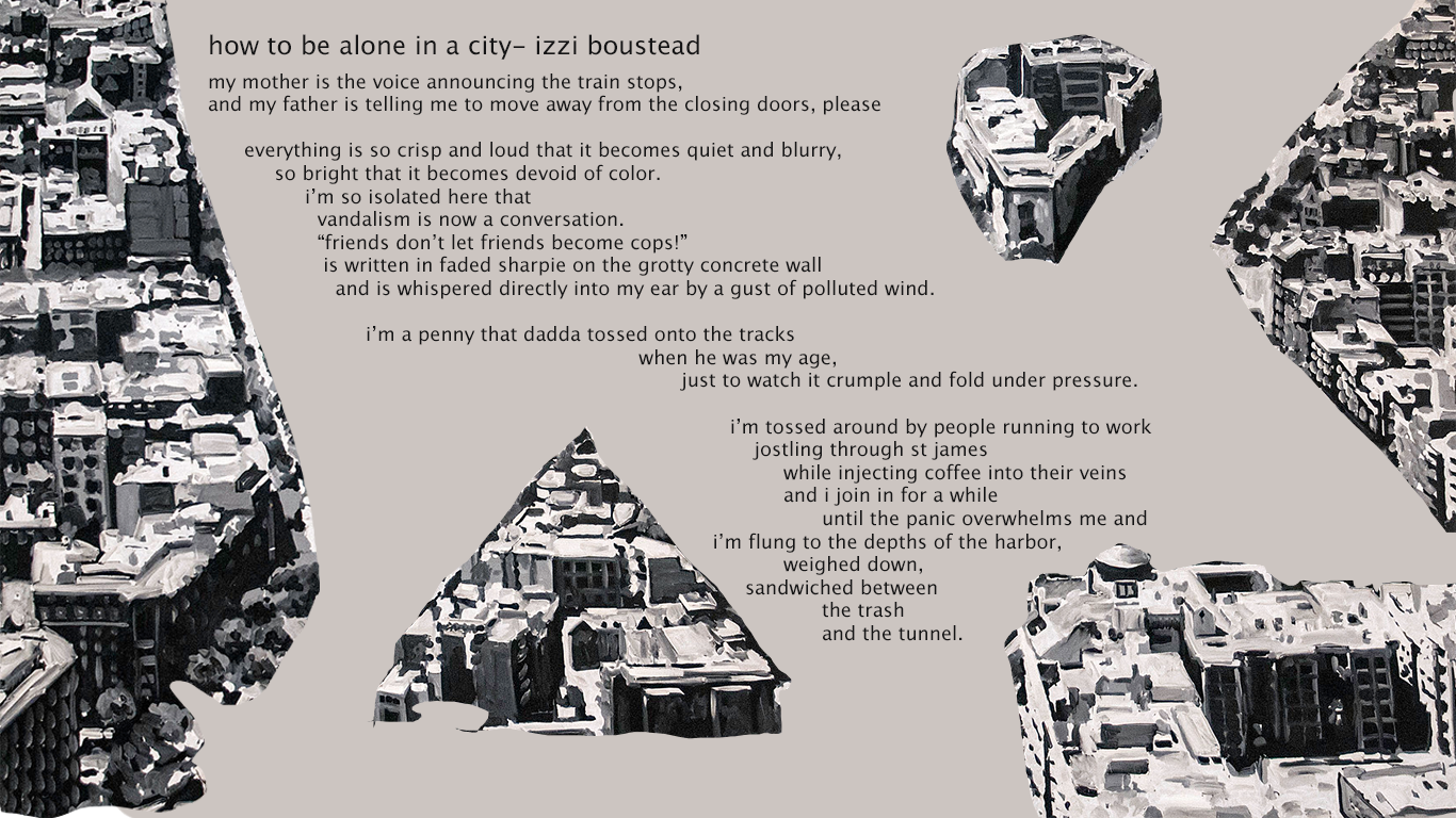 Poem by Izzi Boustead how to be alone in a city