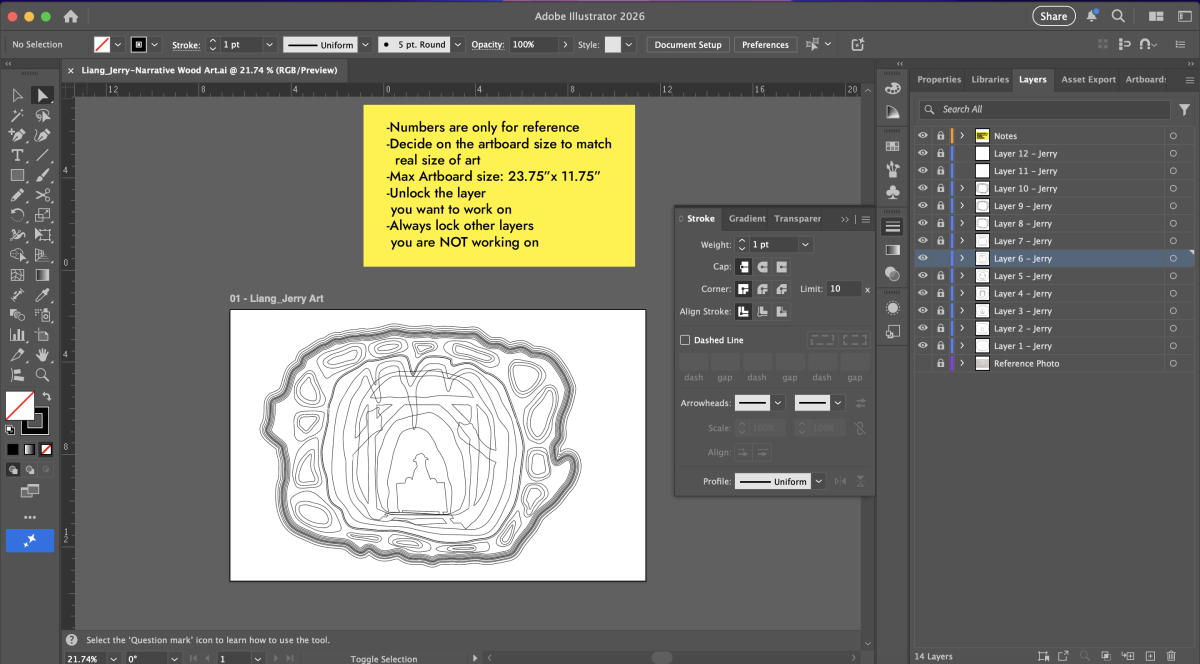 Creation process of making my layered art in Illustrator