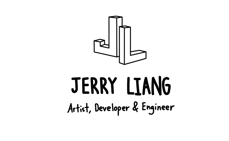 Black and white version of my card, front side with my icon, name, and tagline, for engraving.