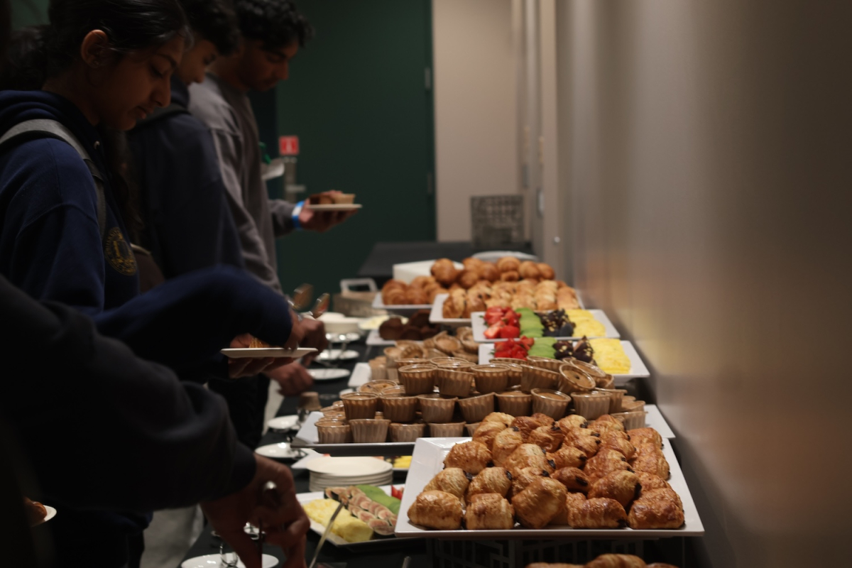 Point of view shot of me waiting to get food in a school event