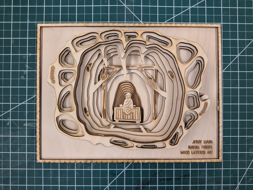 Top view of my wood layered art