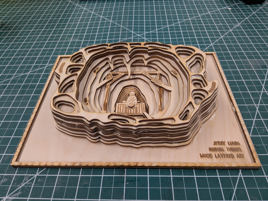 Side view of my layered art; visualization of layers