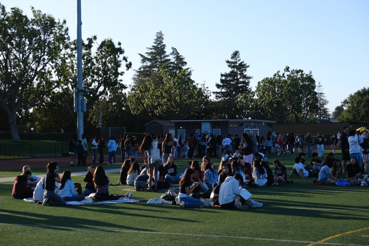 MVHS seniors at the football field for senior sunset