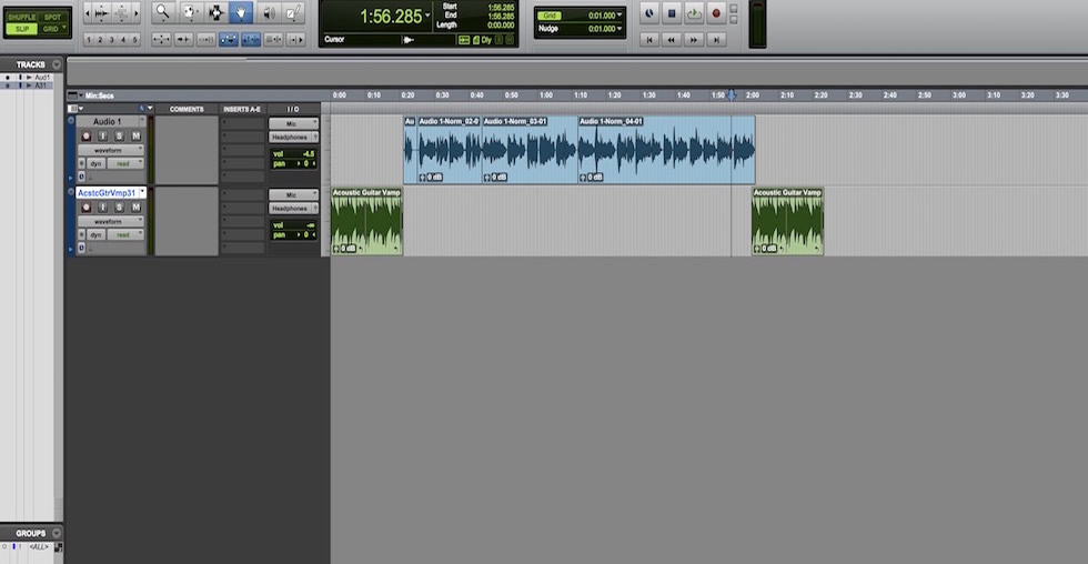 This is the audio for my artist statement in Pro Tools.