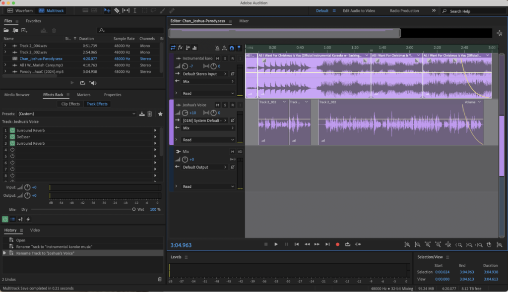Audition Session Recording