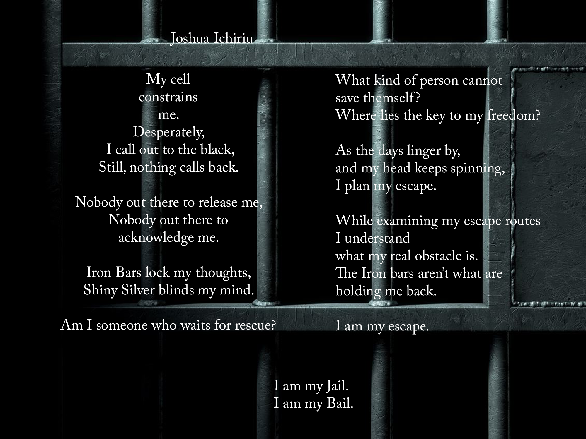 Poem by Joshua Ichiriu Release