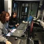 Athena and I in the booth very focused