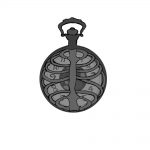Front of rib cage pocket watch sketch