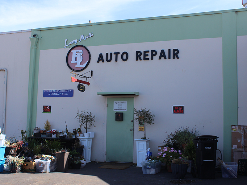 The outside of the warehouse. 