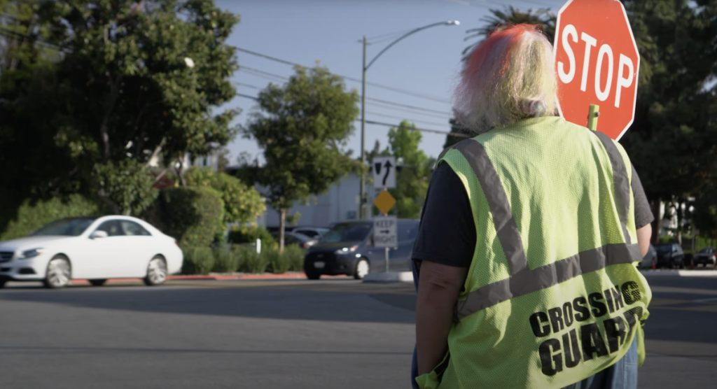 Bubbles the Crossing Guard at her Corner