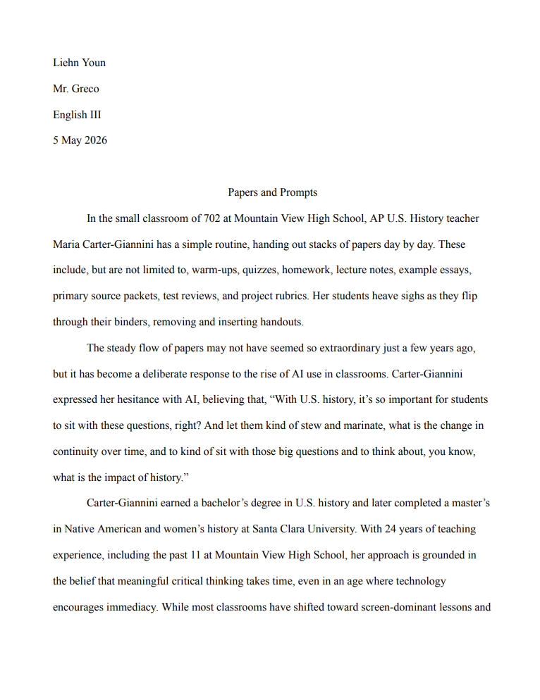 My English paper for the documentary