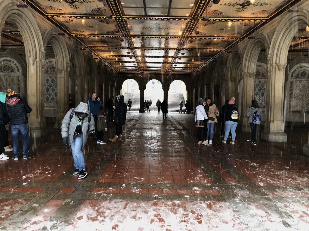 arches, central park, people