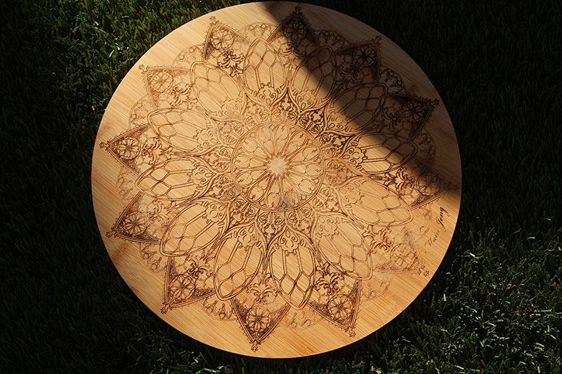 Engraved Mandala on Bamboo