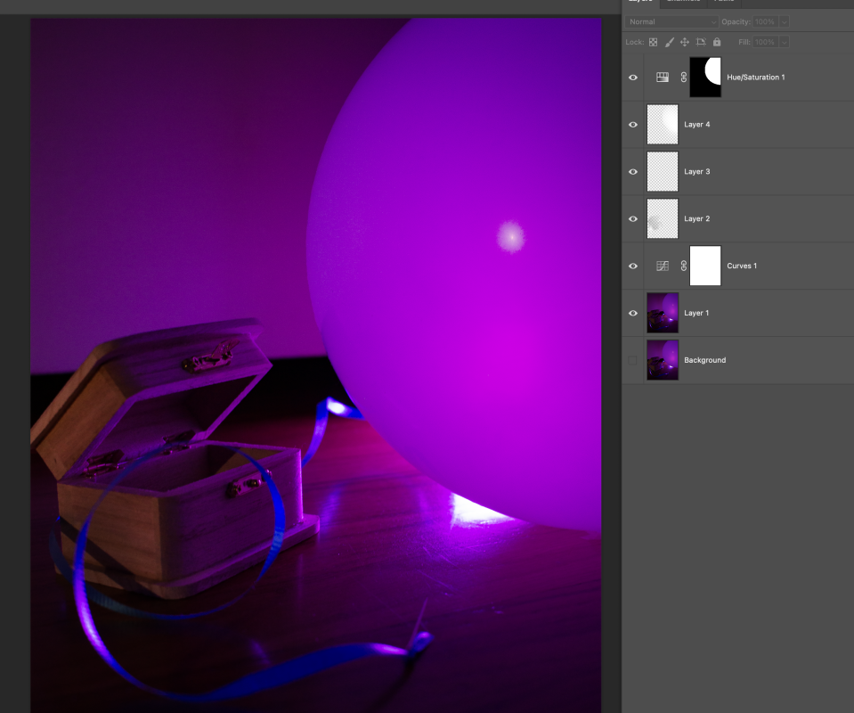 A screenshot of my Photoshop interface when editing the photo.
