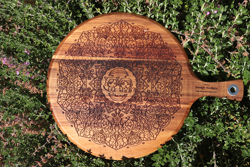 Engraved Mandala on Pizza Board