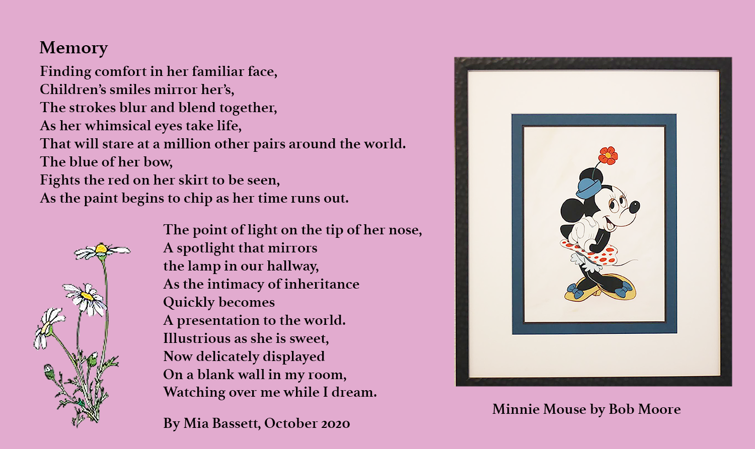 Poem by Mia Bassett Memory