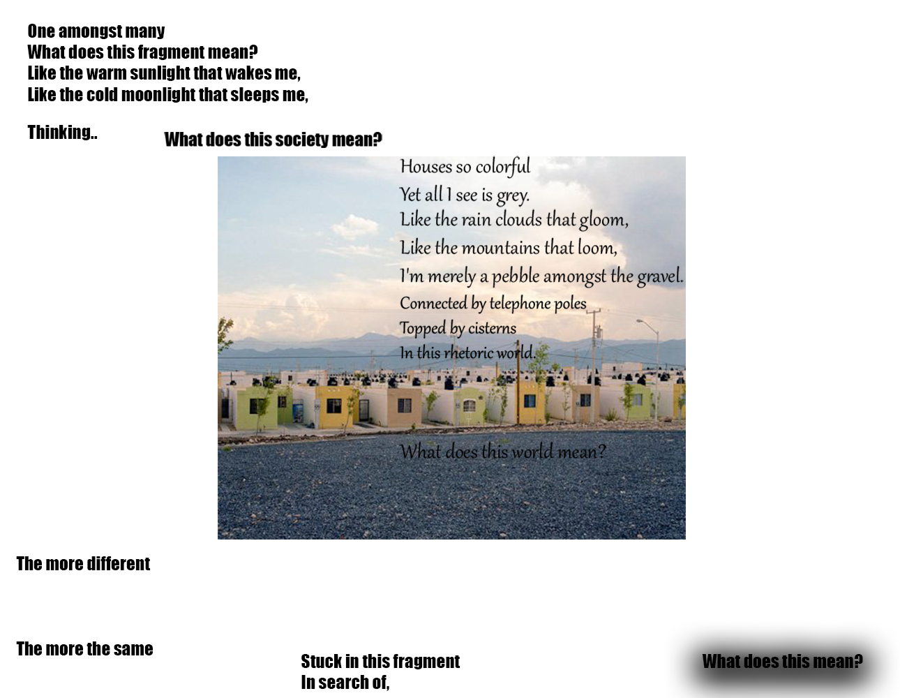 Poem by Milo Rathbun, Fragmented cities