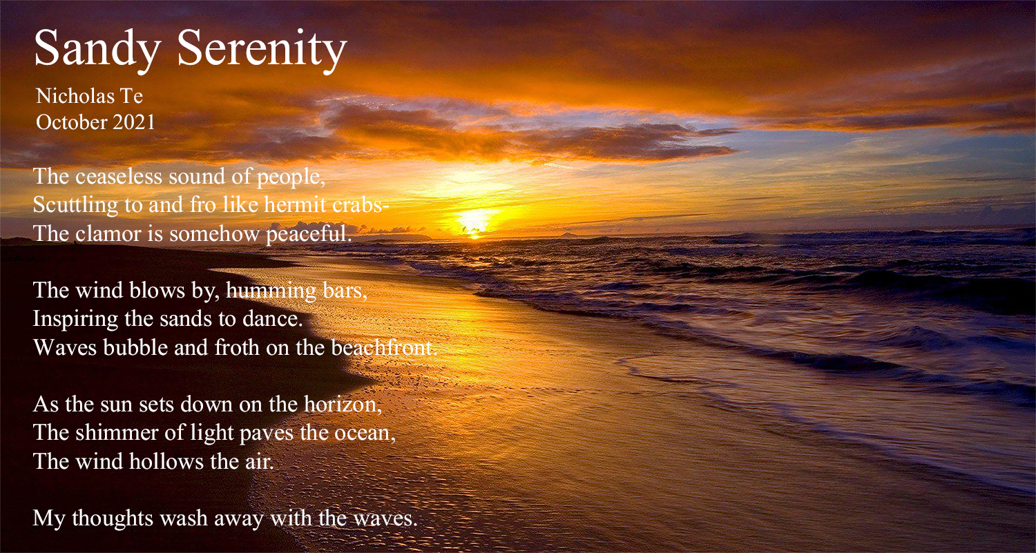 Poem by Nicholas Te Sandy Serenity