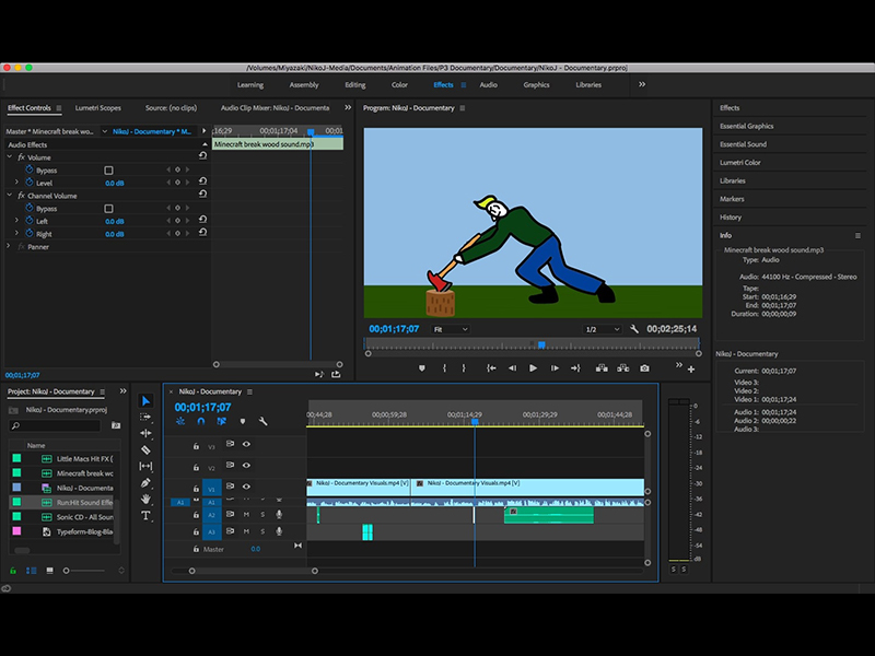Some more post-editing in Premiere.