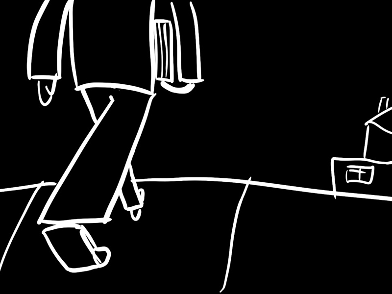 This is the 1st shot I drew in my animatic.
