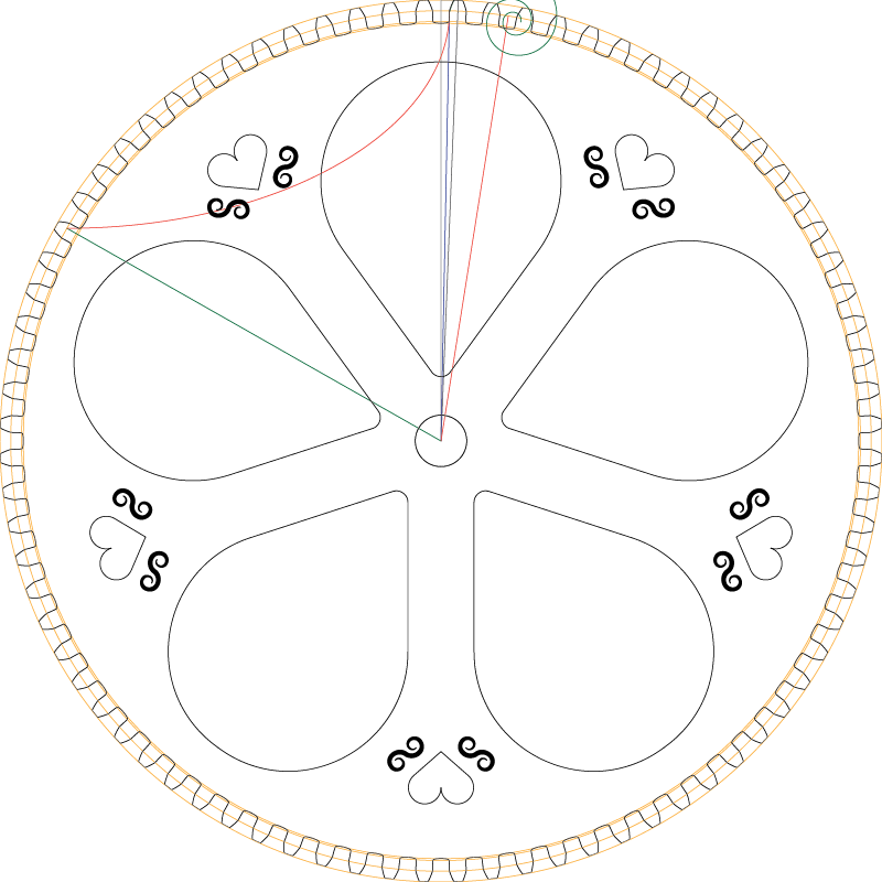 The center wheel of my watch with the guides used to make it and the curves not cut off.
