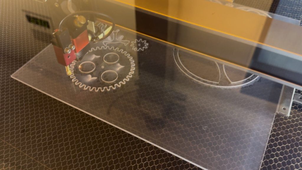 Laser cutting the acrylic for my project.