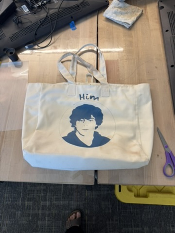 good looking man on a bag 