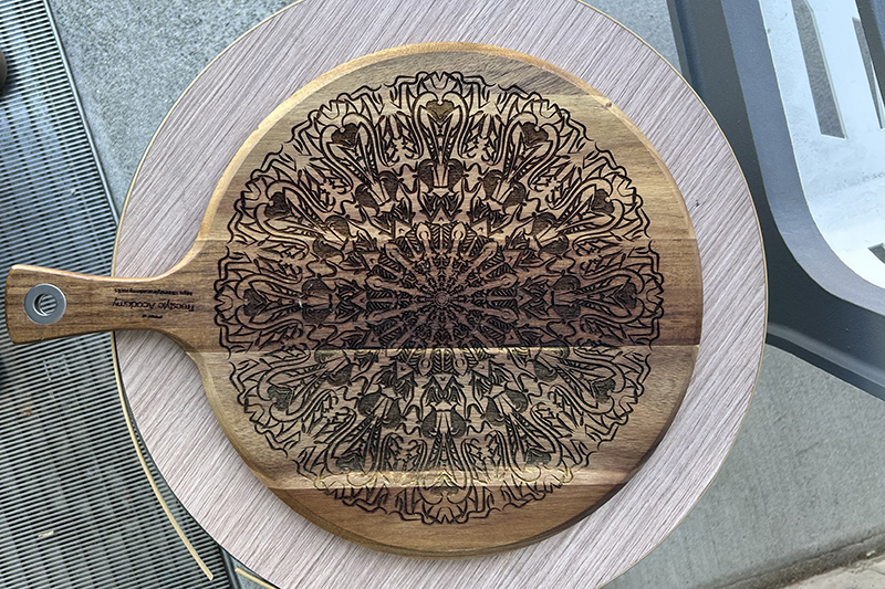 Engraved Mandala on Pizza Board