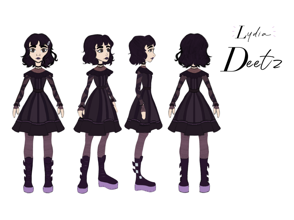 Turnaround of character Lydia Deetz from Beetlejuice