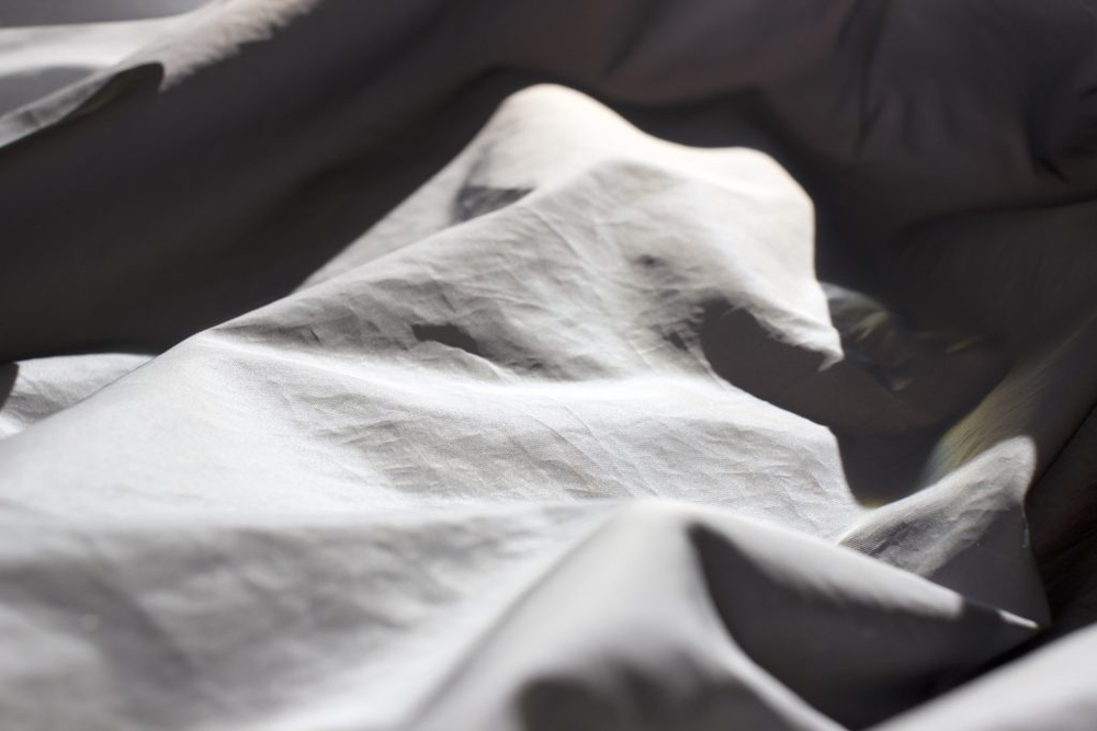a piece of fabric that resembles a mountainous plain.  