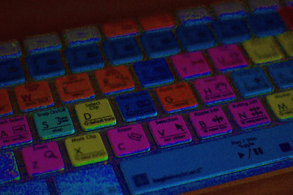 a neon keyboard
