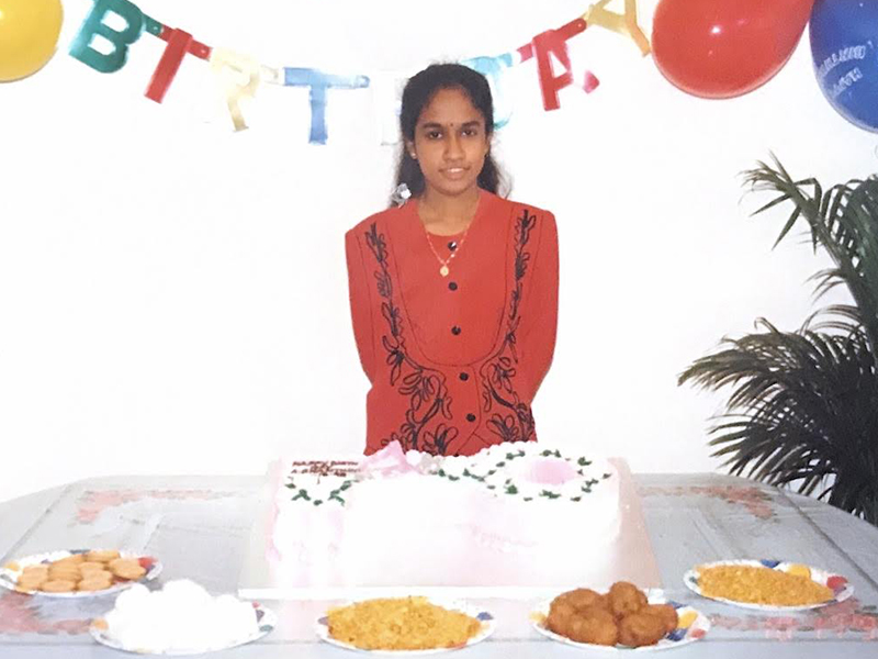 Shanthini as a teenager in Sri Lanka.