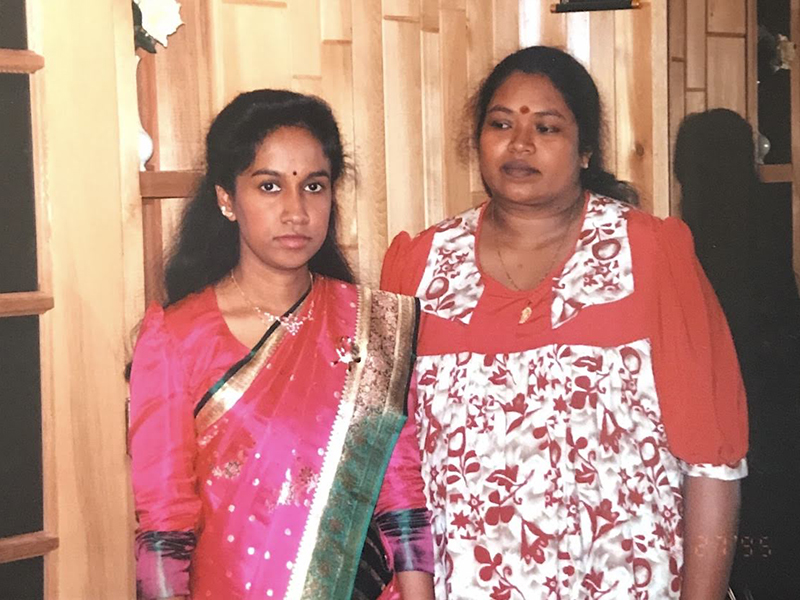 Shanthini and one of her family members.