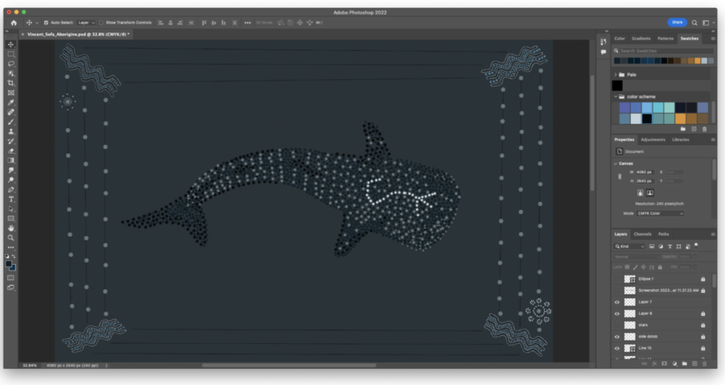 Drawing of whale shark