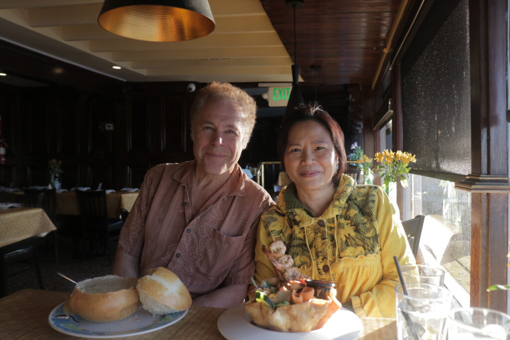 getting dinner with my parents in monterey.