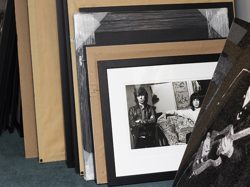 Photo of Mick Jagger and Keith Richards in the storage room of the SFAE