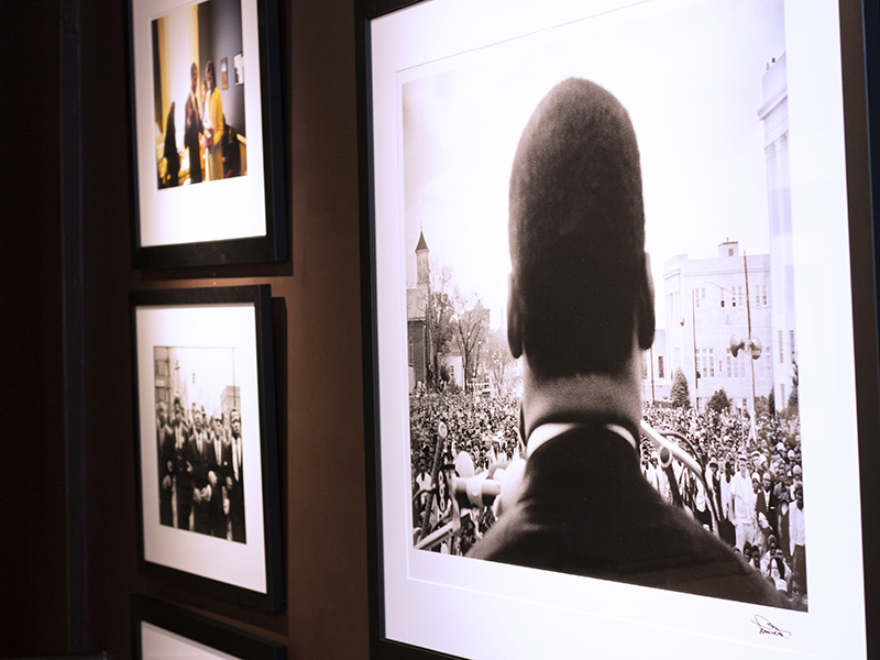 Photographs of Martin Luther King Jr. and Barack Obama at the SFAE