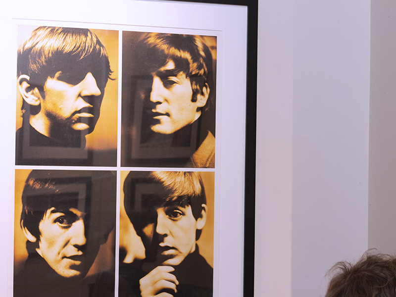 Photograph of the Beatles on display at the SFAE gallery