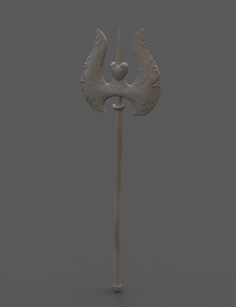 My 3D Weapon model before adding color. It's drab.